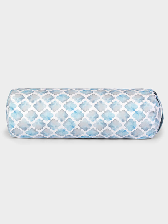 Yoga Studio Buckwheat Abstract Bolster - Blue Arabesque