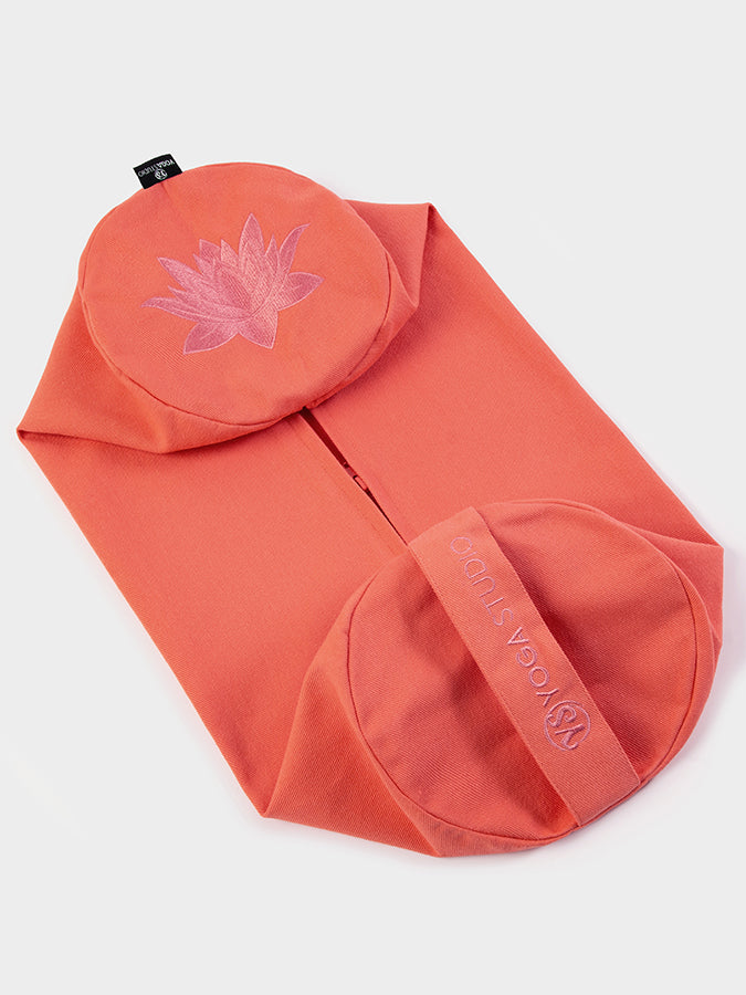 Yoga Studio Replacement Round Lotus Bolster Outer Cushion Cover Coral Pink