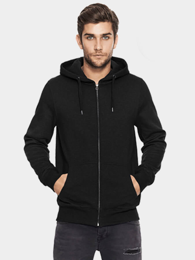 Yoga Studio Men's Organic Cotton Zip Up Hoodie - Black - X-Large