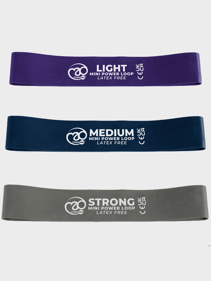 Yoga Mad Mini Power Loop Resistance Band - 3 Pack (Latex Free)
