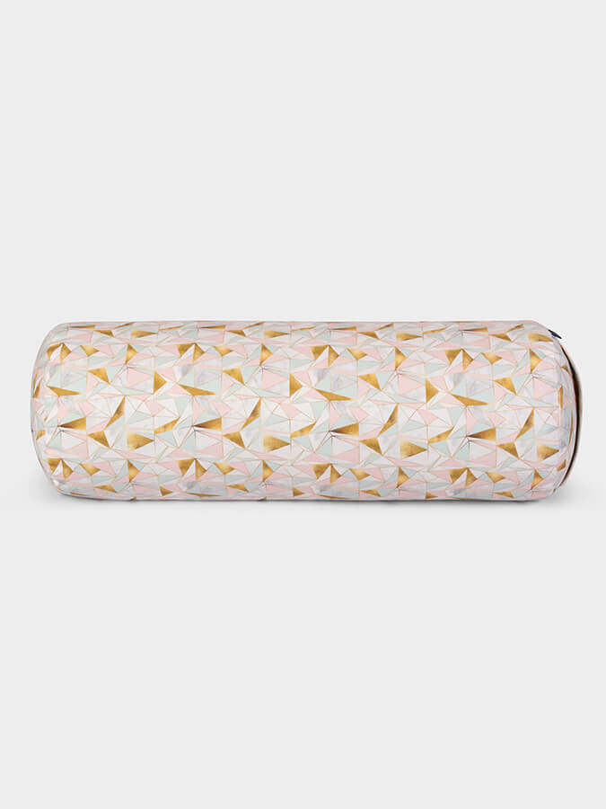 Yoga Studio Buckwheat Abstract Bolster - Origami Golden Blush
