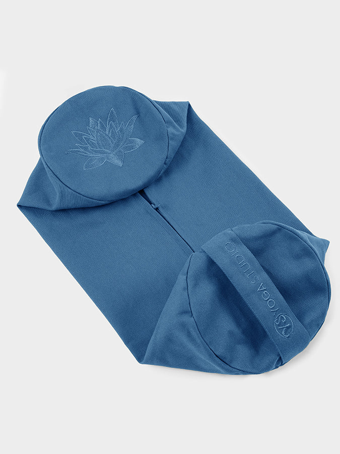 Yoga Studio Replacement Round Lotus Bolster Outer Cushion Cover Mineral Blue