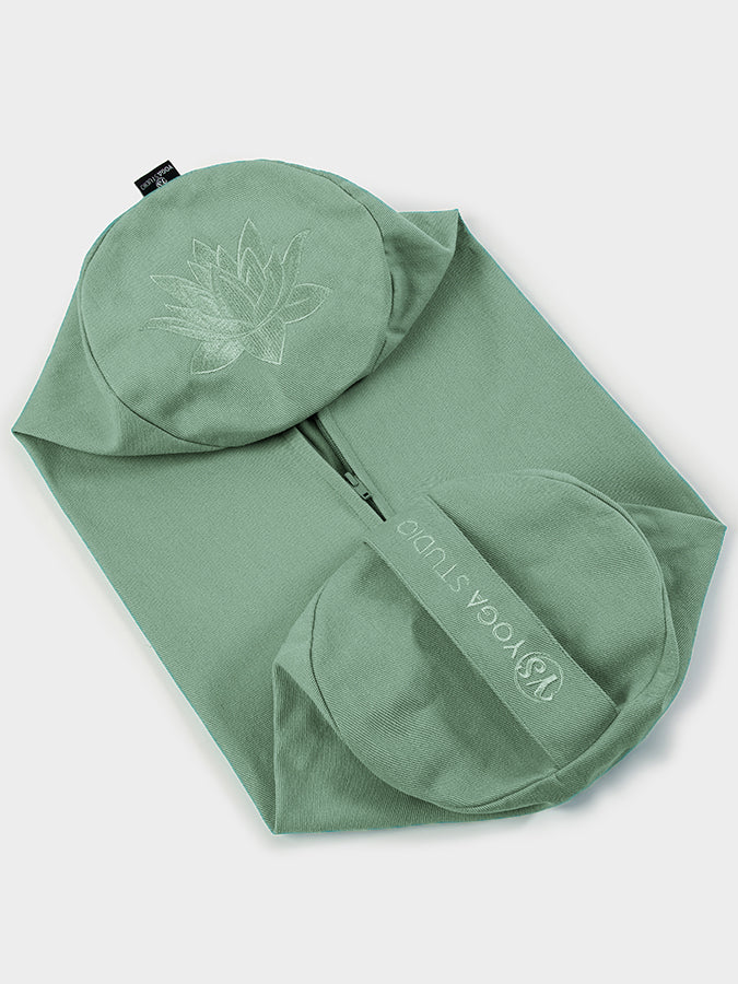 Yoga Studio Replacement Round Lotus Bolster Outer Cushion Cover Sage Green