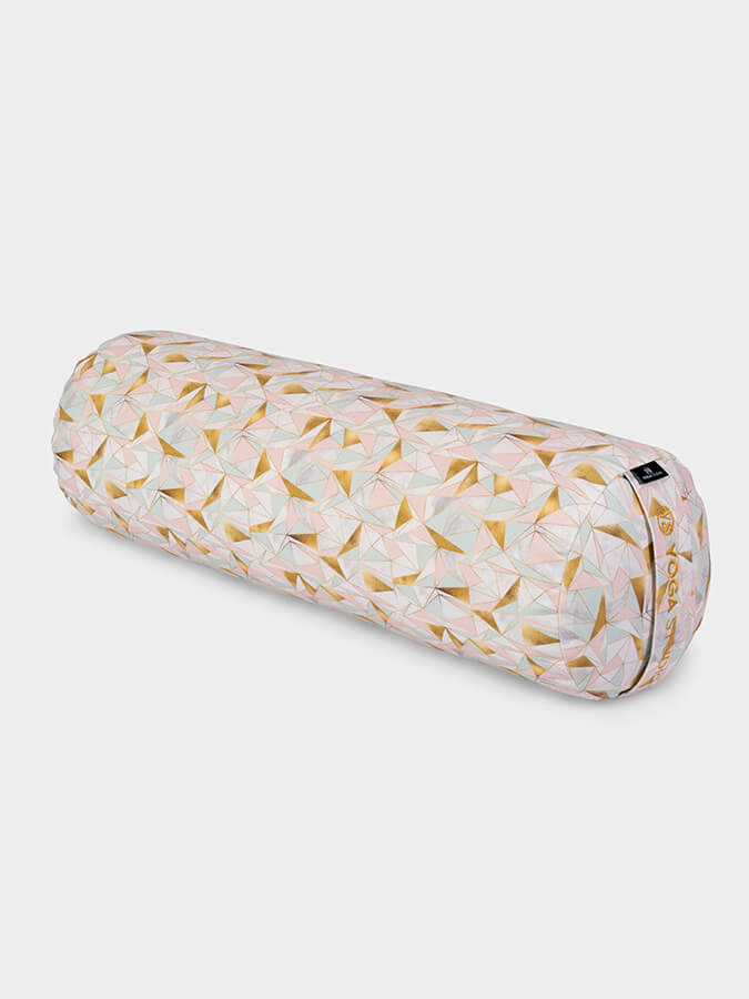 Yoga Studio Buckwheat Abstract Bolster - Origami Golden Blush