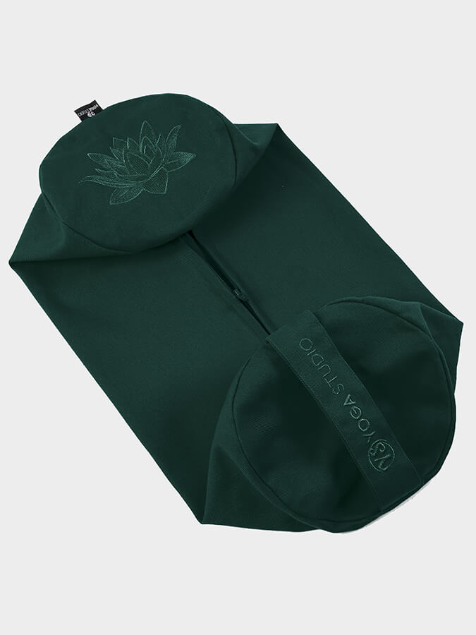 Yoga Studio Replacement Round Lotus Bolster Outer Cushion Cover Teal Green