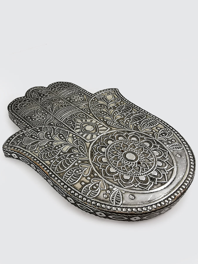 Namaste Hamsa Hand Embossed Incense Ash Catcher Holder