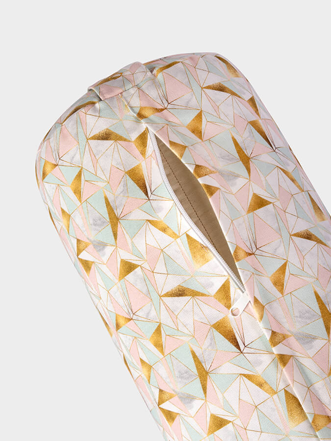 Yoga Studio Buckwheat Abstract Bolster - Origami Golden Blush