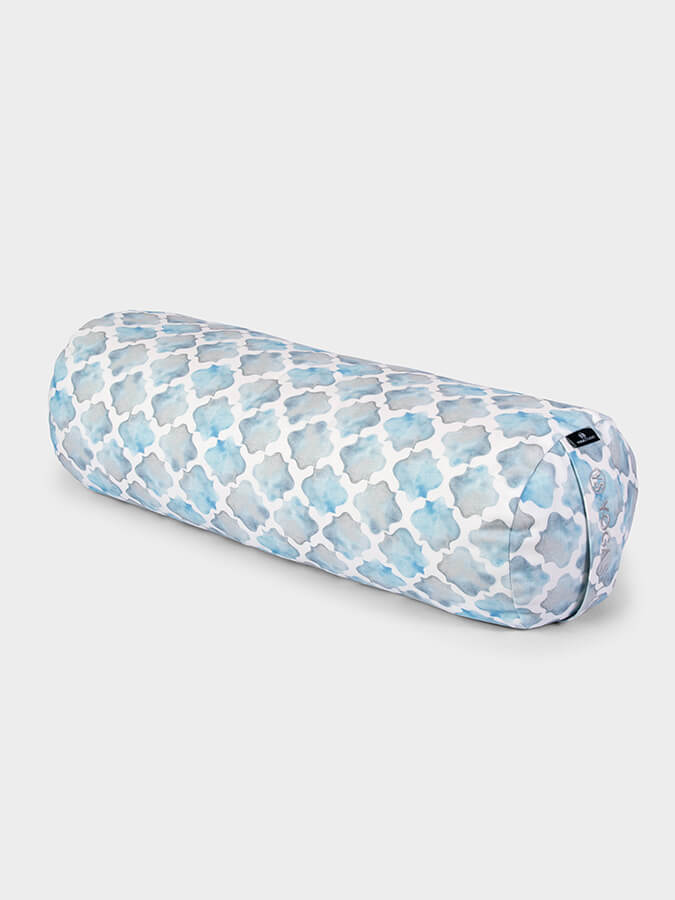 Yoga Studio Buckwheat Abstract Bolster - Blue Arabesque
