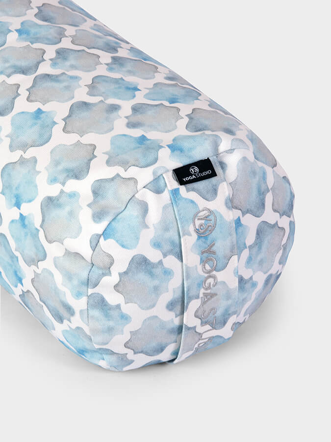 Yoga Studio Buckwheat Abstract Bolster - Blue Arabesque