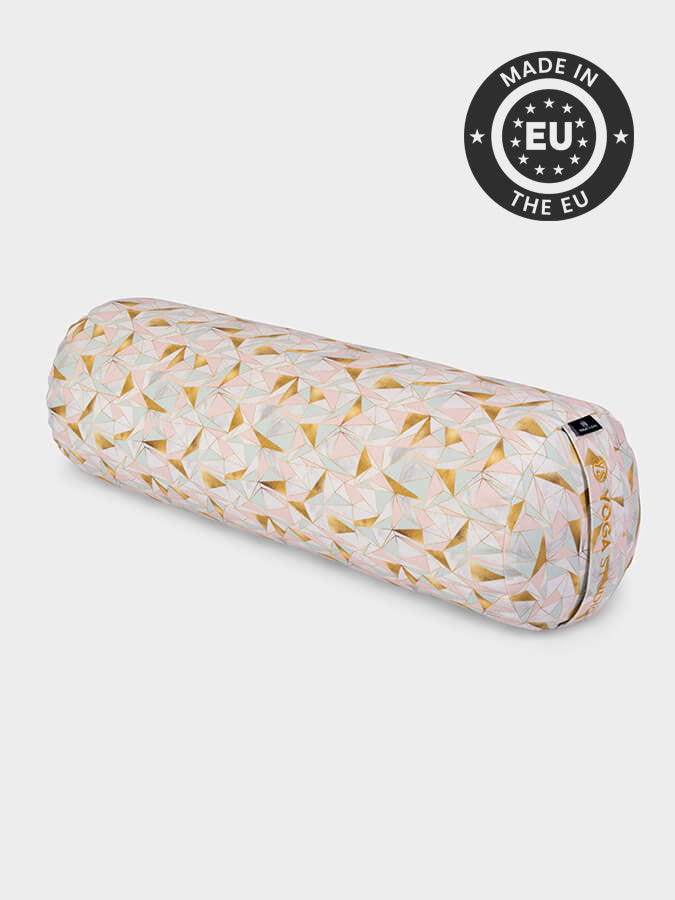 Yoga Studio Buckwheat Abstract Bolster - Origami Golden Blush