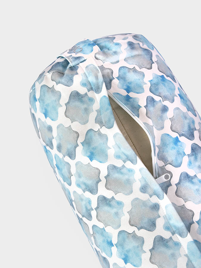 Yoga Studio Buckwheat Abstract Bolster - Blue Arabesque