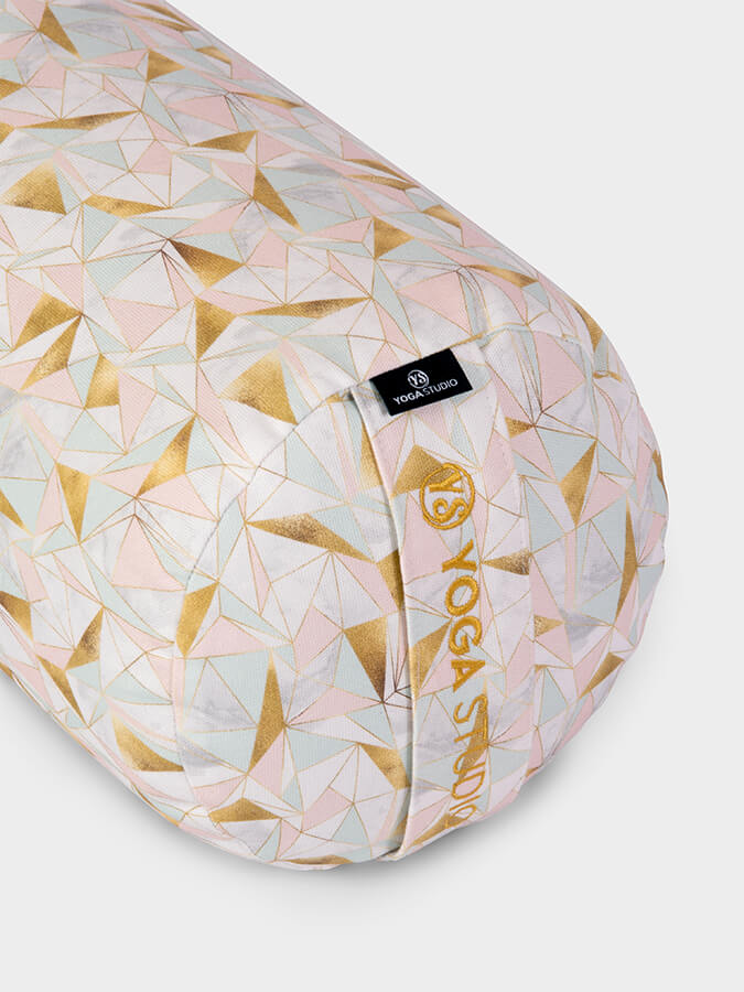 Yoga Studio Buckwheat Abstract Bolster - Origami Golden Blush