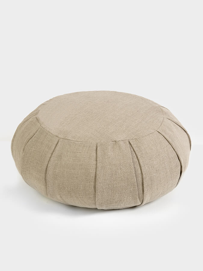 Yoga Studio EU Organic Buckwheat Zafu Round Linen Cushion
