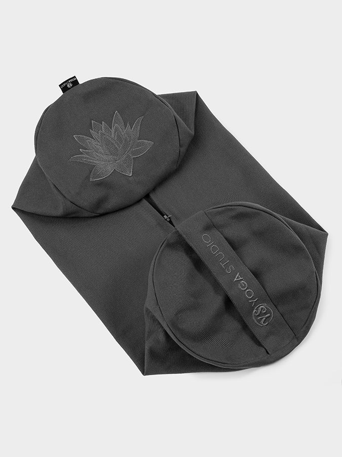 Yoga Studio Replacement Round Lotus Bolster Outer Cushion Cover Graphite Grey