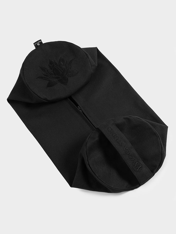 Yoga Studio Replacement Round Lotus Bolster Outer Cushion Cover Black