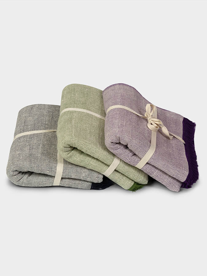 Yoga Studio Two Toned Cotton Yoga Blanket  - Two Toned