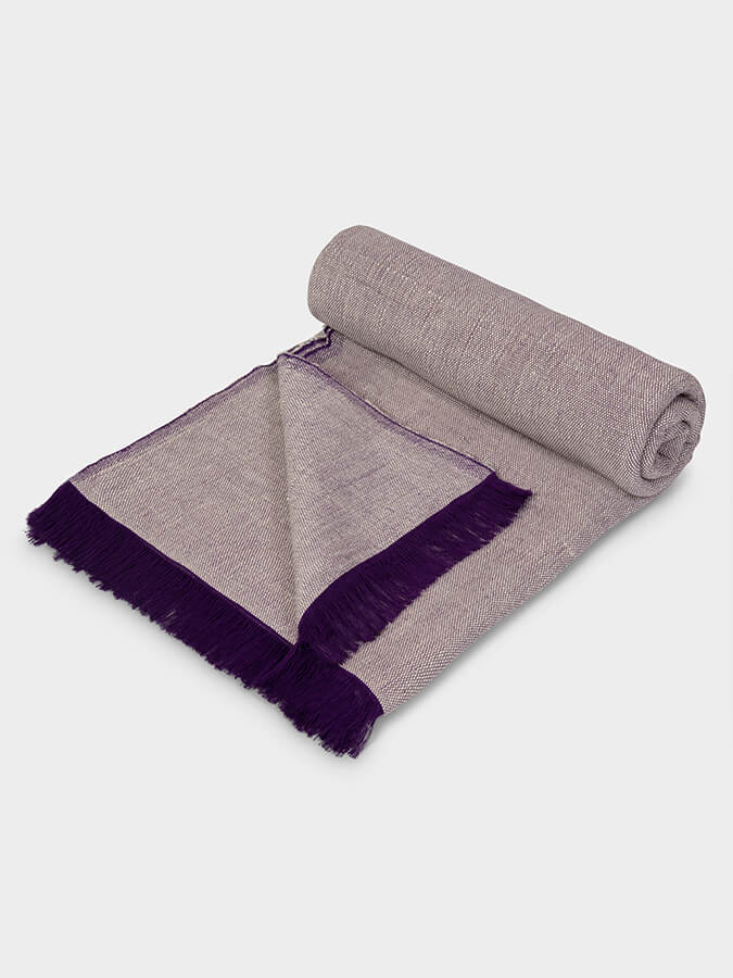 Yoga Studio Two Toned Cotton Yoga Blanket  - Two Toned - Purple