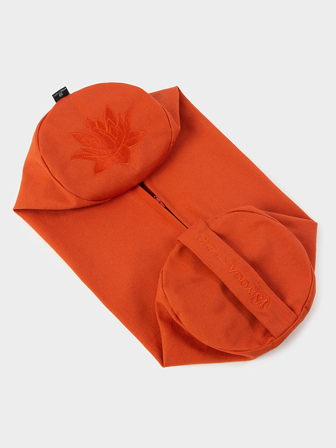Yoga Studio Replacement Round Lotus Bolster Outer Cushion Cover Terracotta