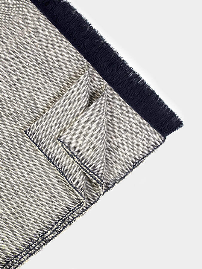 Yoga Studio Two Toned Cotton Yoga Blanket - Two Toned - Navy