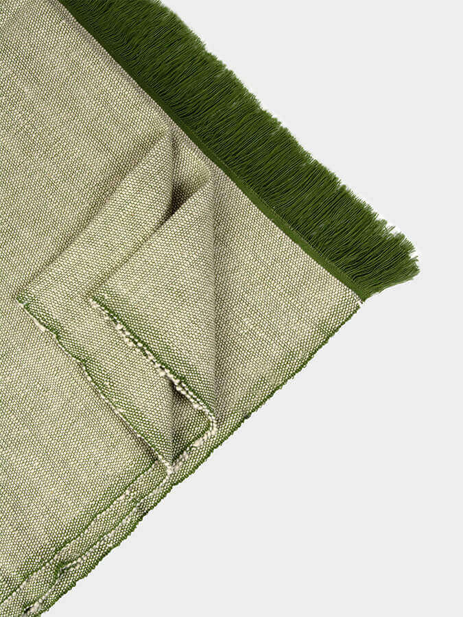 Yoga Studio Two Toned Cotton Yoga Blanket - Two Toned - Green