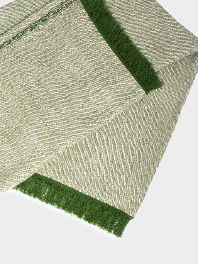Yoga Studio Two Toned Cotton Yoga Blanket - Two Toned - Green
