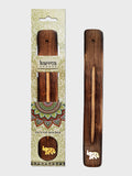Namaste Karma Scents Brass Inlay Mango Wood Incense Ash Catcher Holder - Elephant